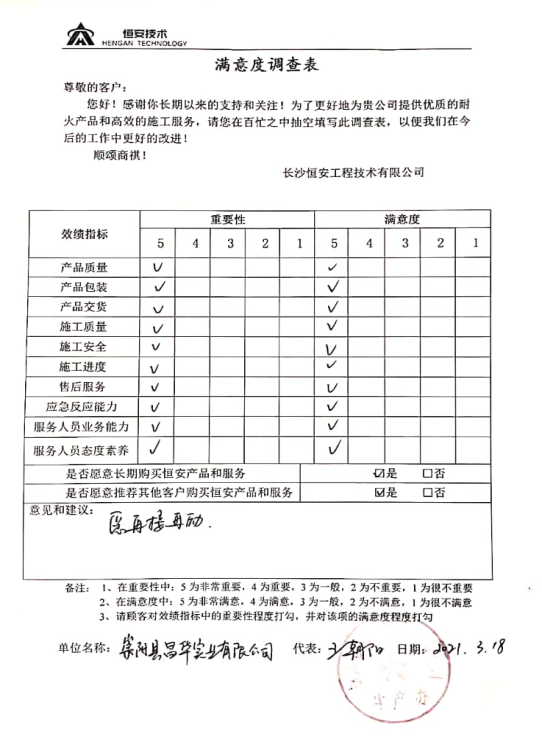 Customer Satisfaction Questionnaire